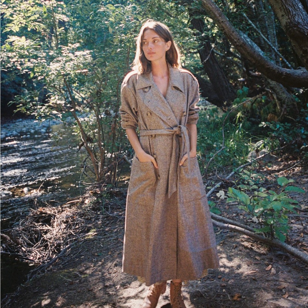 Christy dawn Marlow trench coat tobacco NWOT small RARE